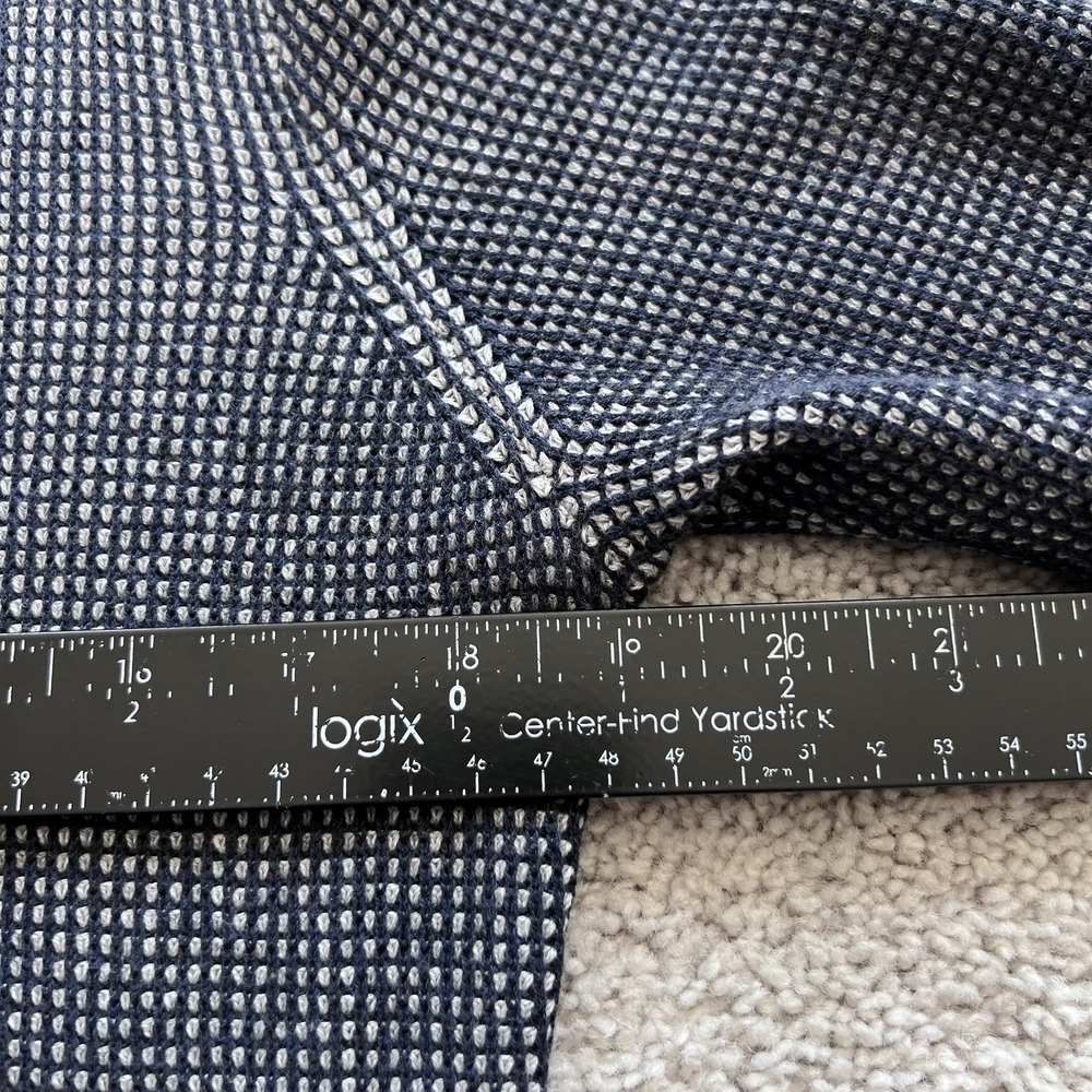 Margaret O'Leary Two Tone Open Front Cardigan Sweater Womens M Blue Pockets - Picture 10 of 14